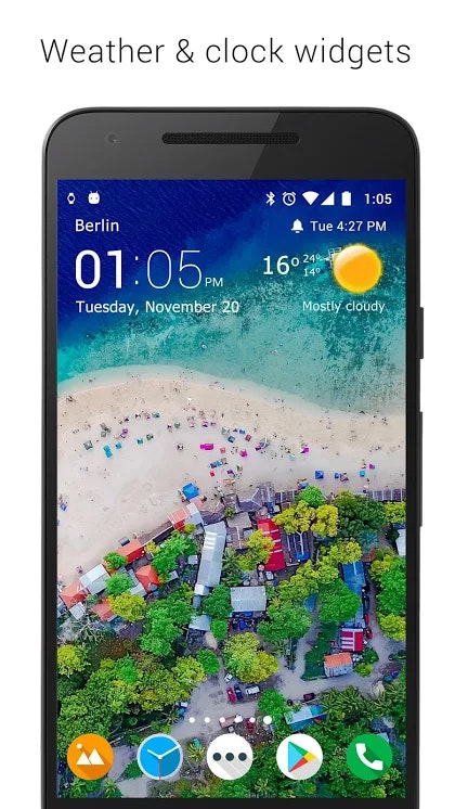 Transparent clock & weather gallery image