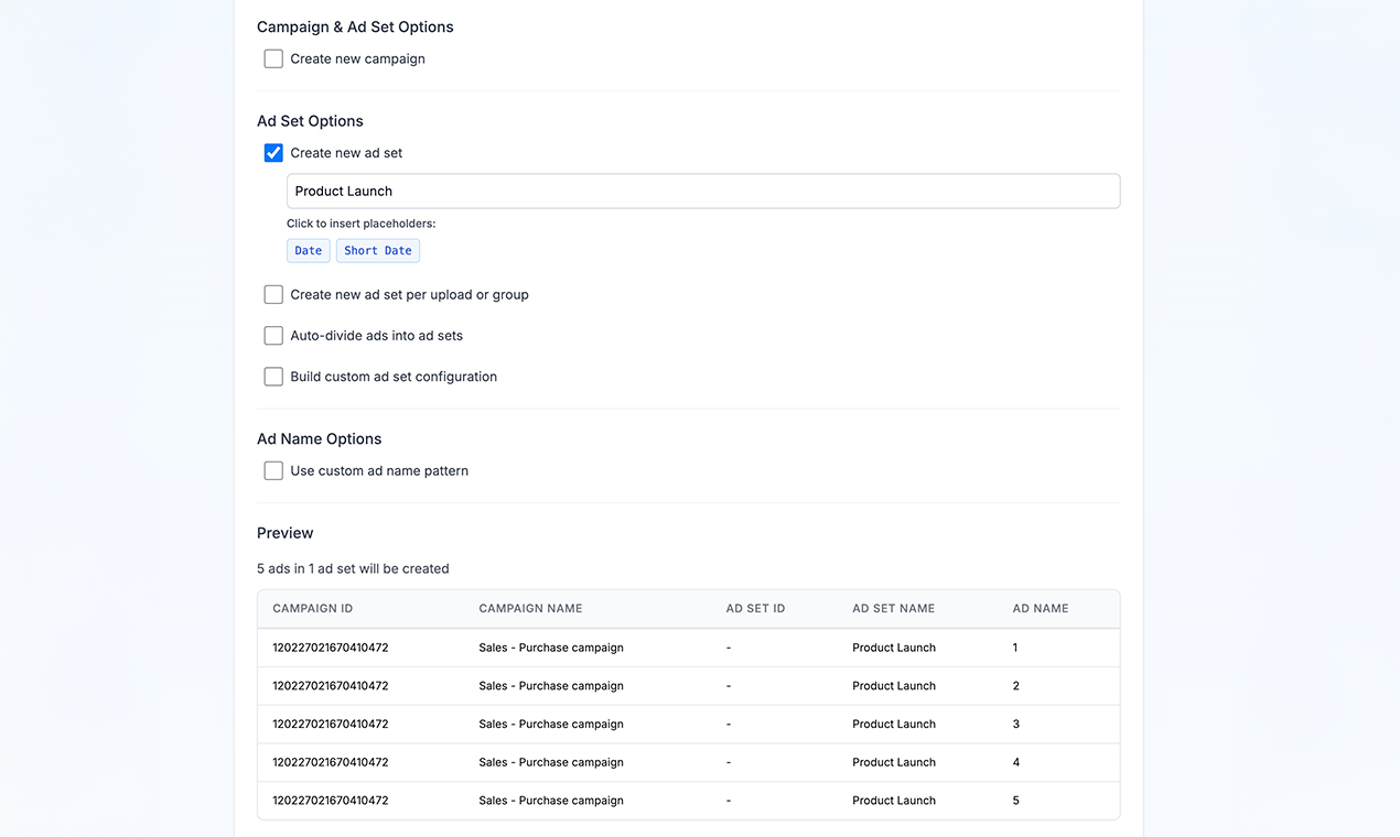 Ads Uploader - Screenshot 2 showing product features and functionality