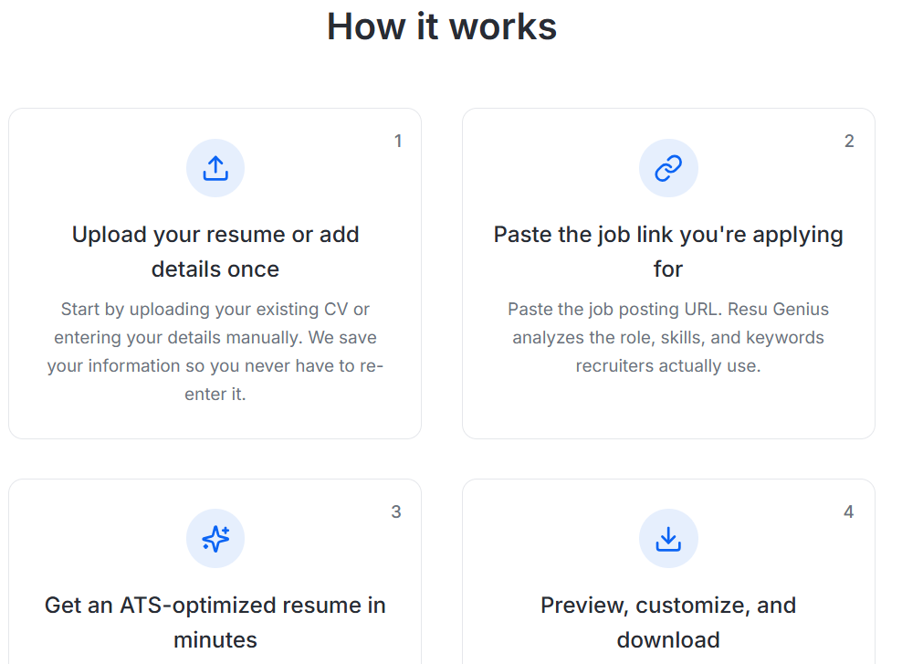 Resu Genius - Screenshot 2 showing product features and functionality