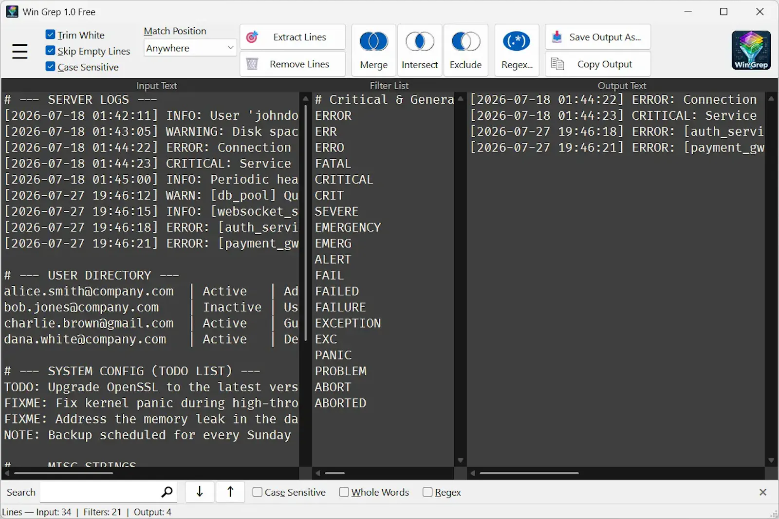 Win Grep 1.0 screenshot 1