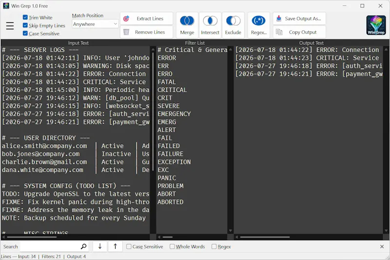 Win Grep 1.0 screenshot 1
