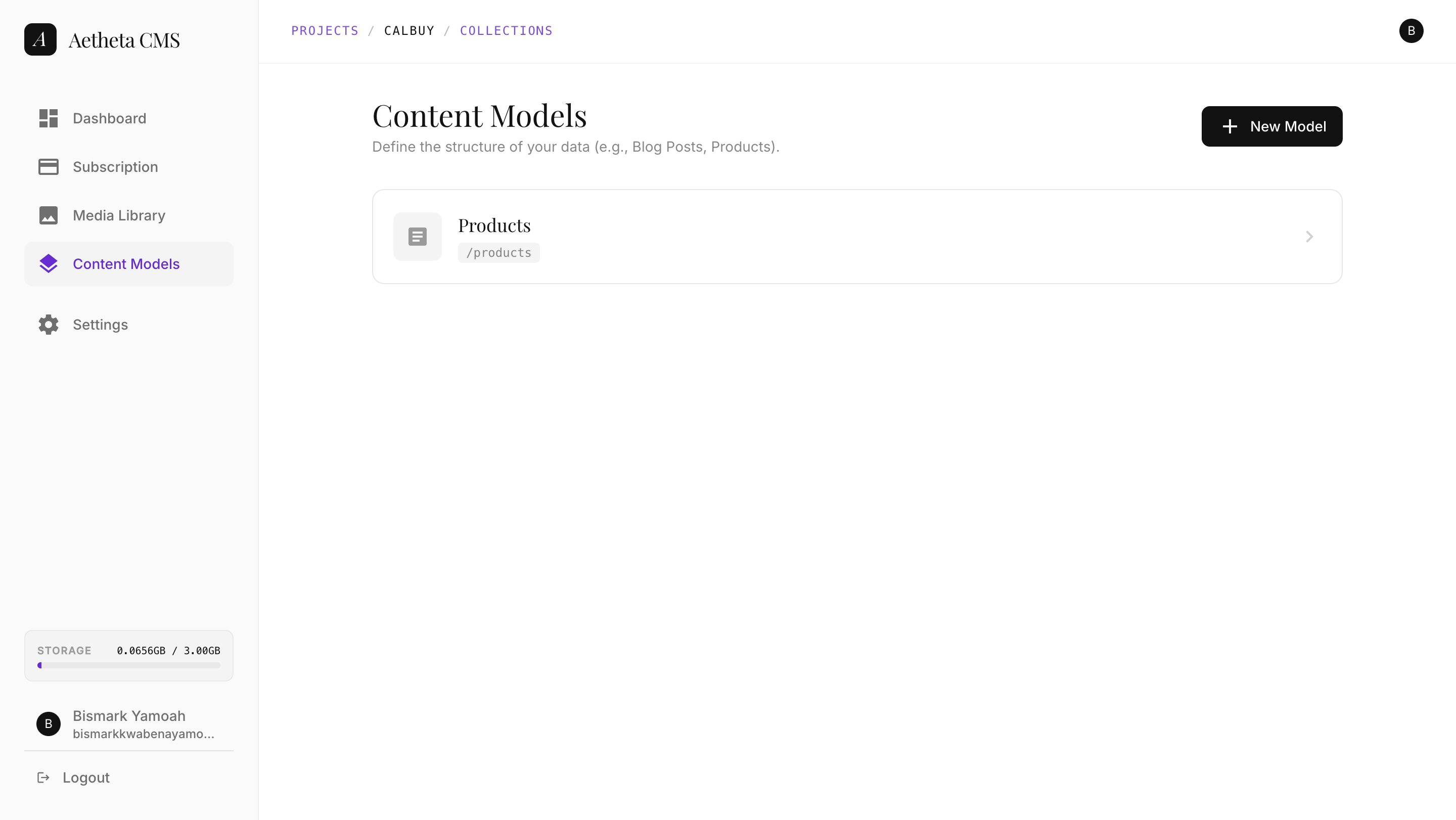 Aetheta CMS - Screenshot 3 showing product features and functionality