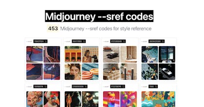 Midjourney --sref codes library gallery image