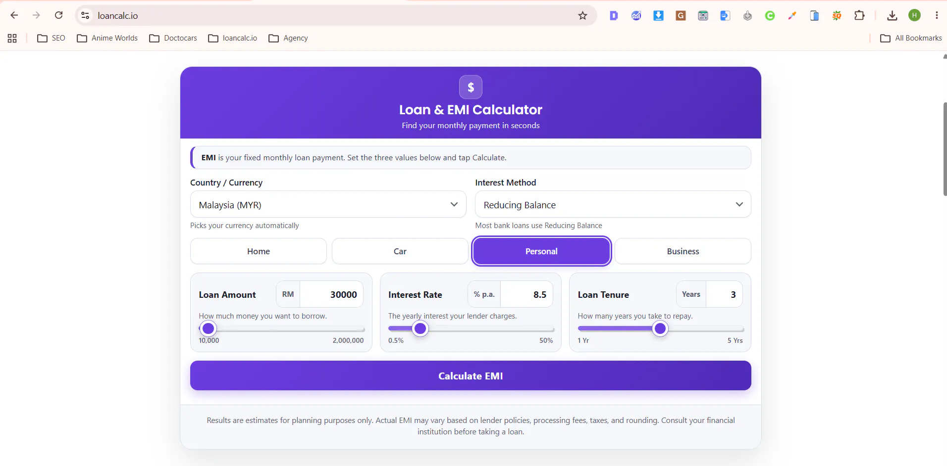 Loan & EMI Calculator gallery image