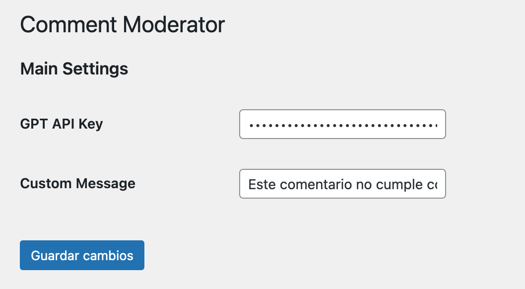 Moderador de comentarios de GPT - Automatizar la moderación de comentarios con la tecnología GPT en WordPress media 1
