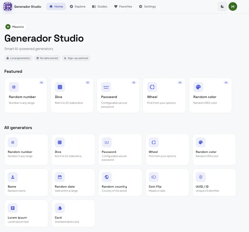 GeneradorStudio screenshot 2