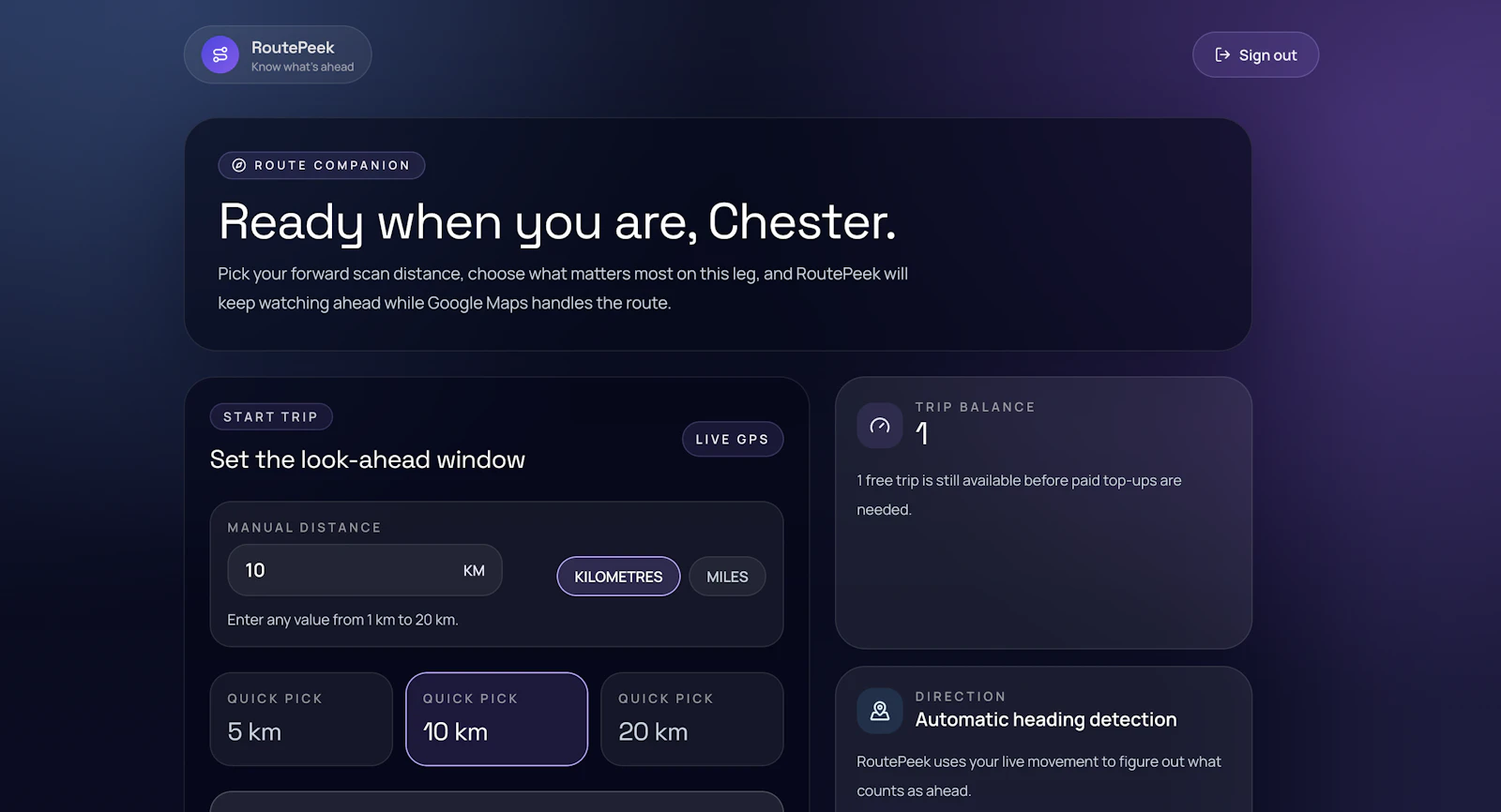 RoutePeek screenshot 2