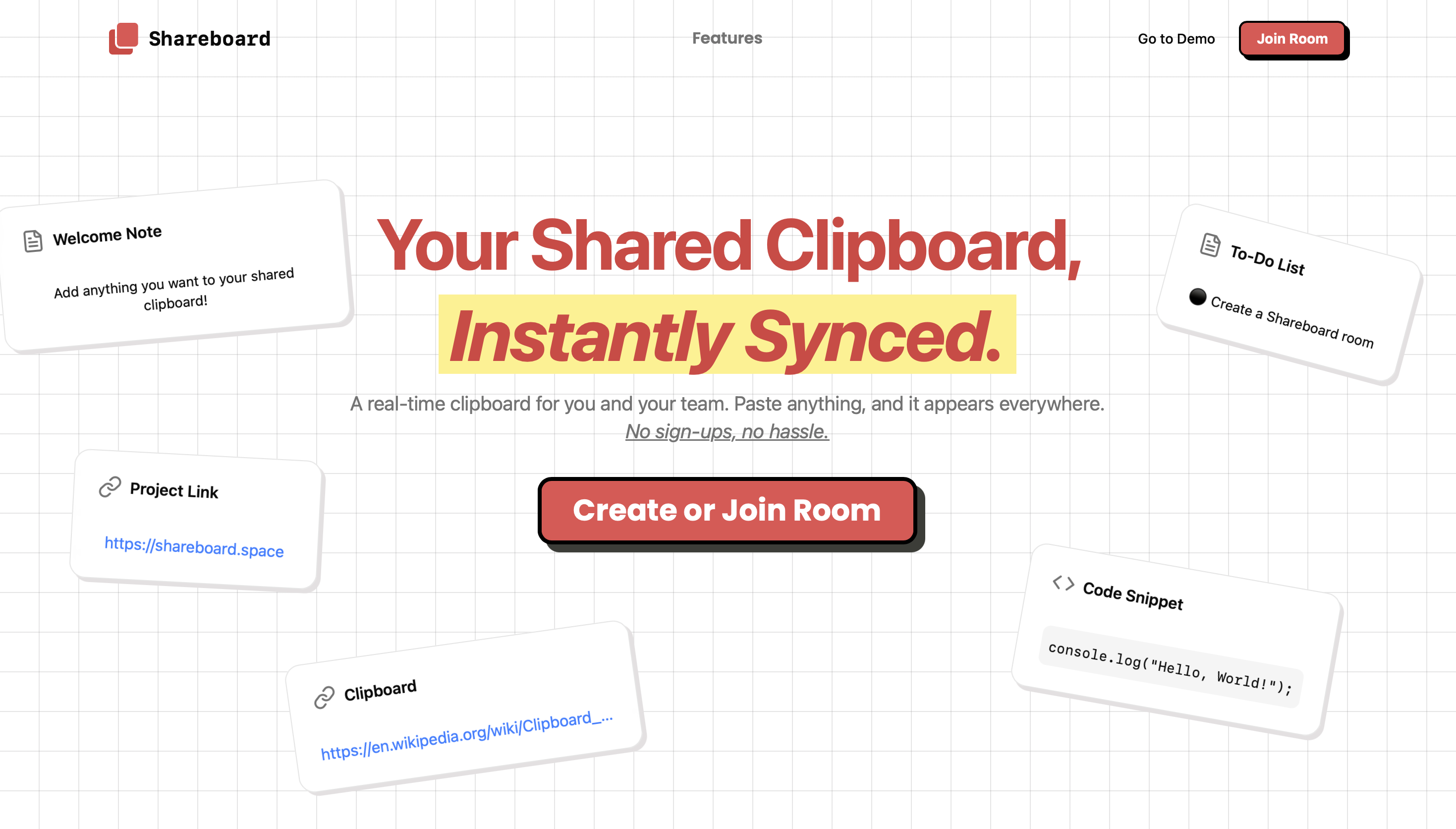 Shareboard - Main screenshot showing features and interface