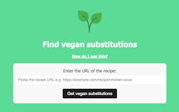 Vegan Recipe Substitute Finder media 1