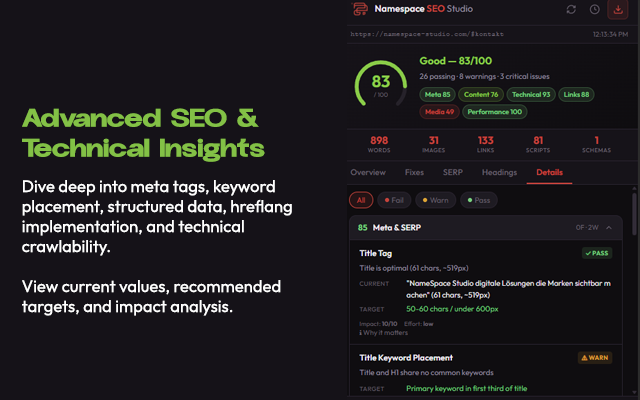 Namespace SEO Studio gallery image