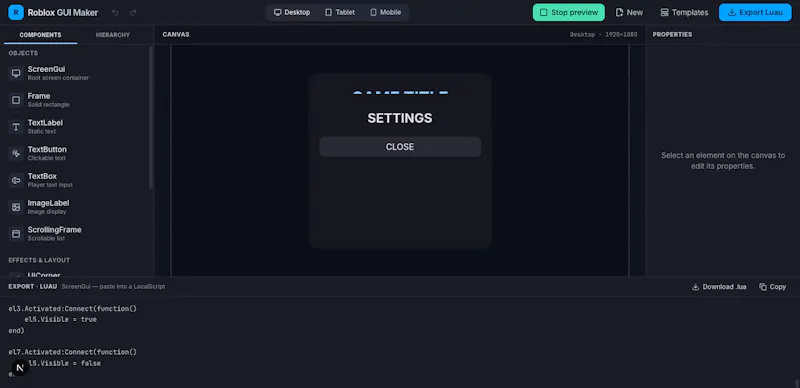Roblox GUI Maker screenshot 3