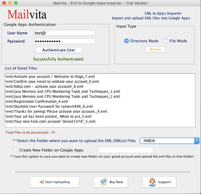 Mailvita Eml to G Suite 수입 업체 - MAC 애플리케이션을위한 Mailvita EML에 G Suite 수입 업체 미디어 2