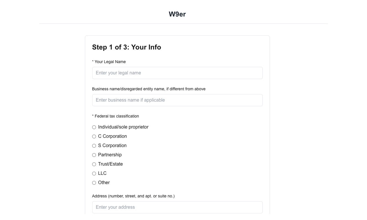وسائط W9er - الطريقة السريعة والآمنة لإرسال W9s بسهولة 1