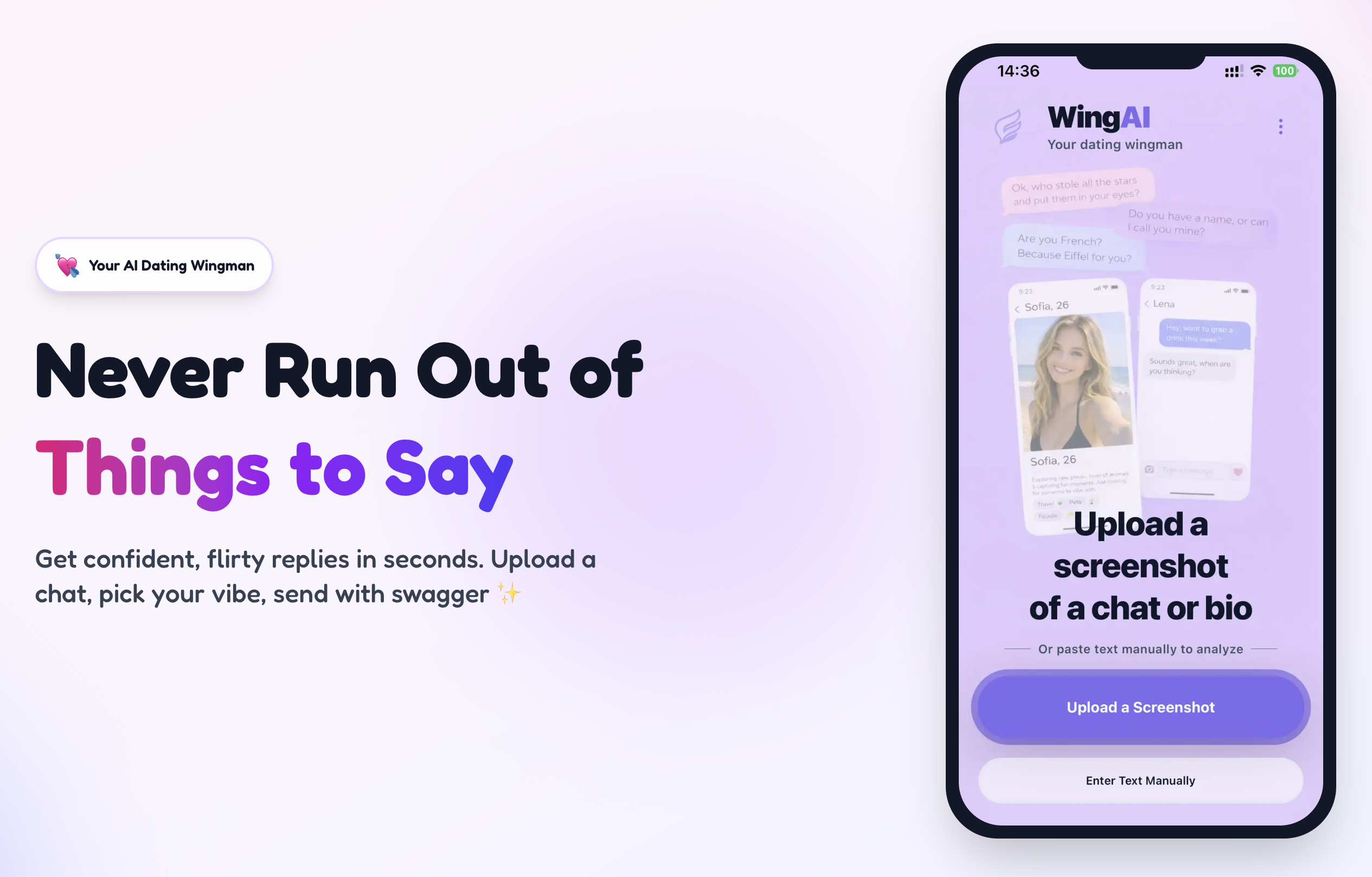 ChatWing - Main product screenshot demonstrating key features and user interface