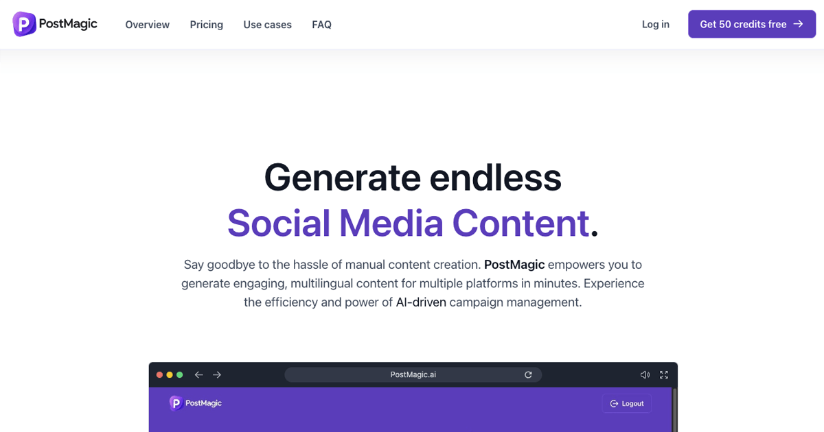 Postmagic - Generatore di post di massa dei social media AI-DRIVEVE ✨ media 2
