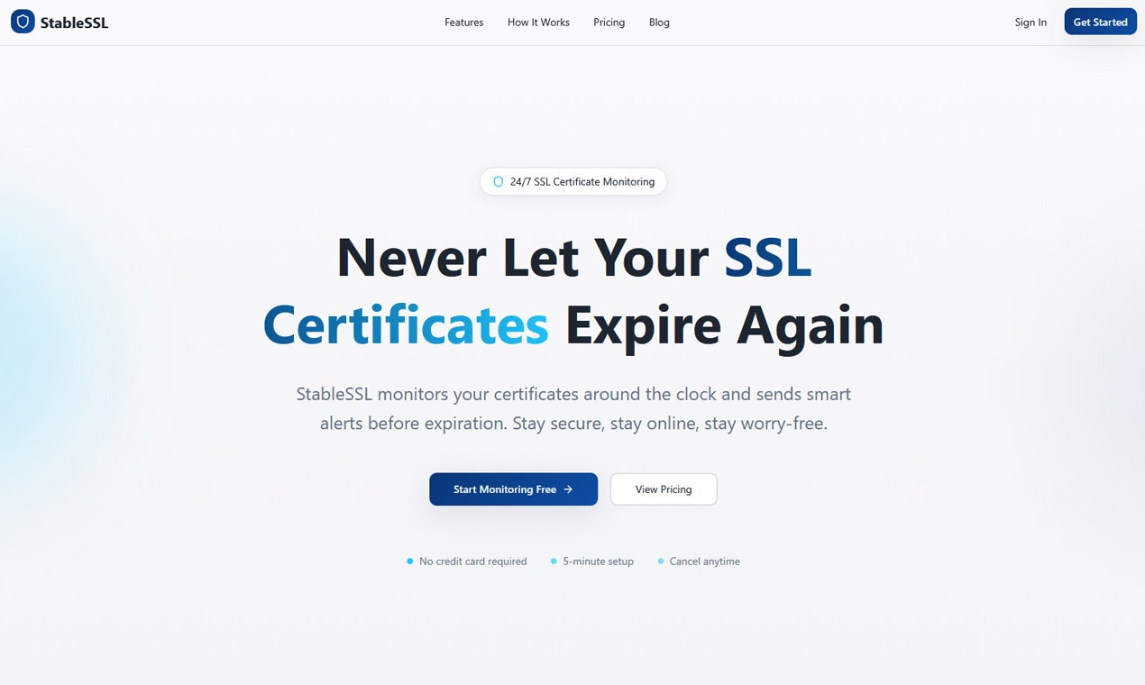 StableSSL - Main product screenshot demonstrating key features and user interface
