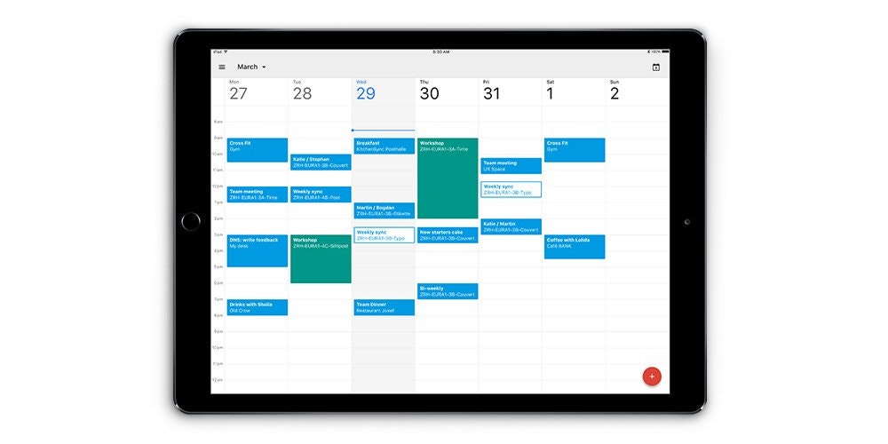Google Calendar on iPad