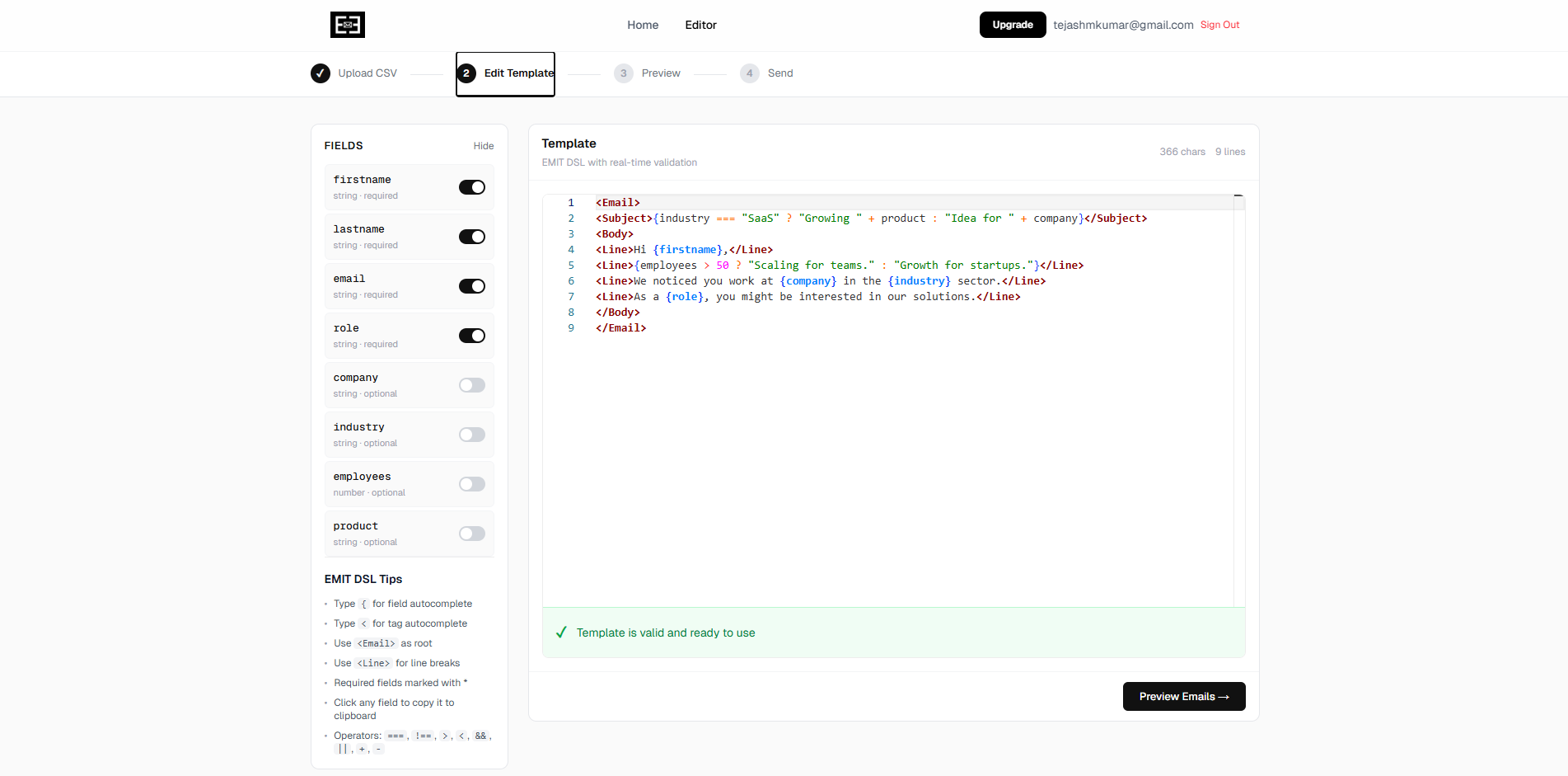 Emit Emails - Screenshot 2 showing product features and functionality