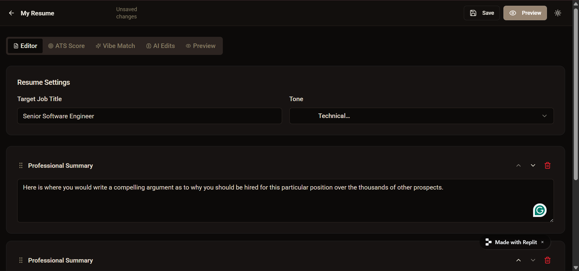 RobotResume FREE AI Resume Builder - Main product screenshot demonstrating key features and user interface