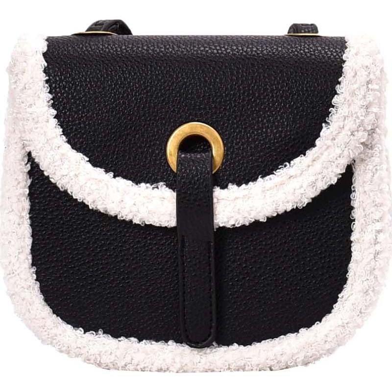 A plush messenger bag