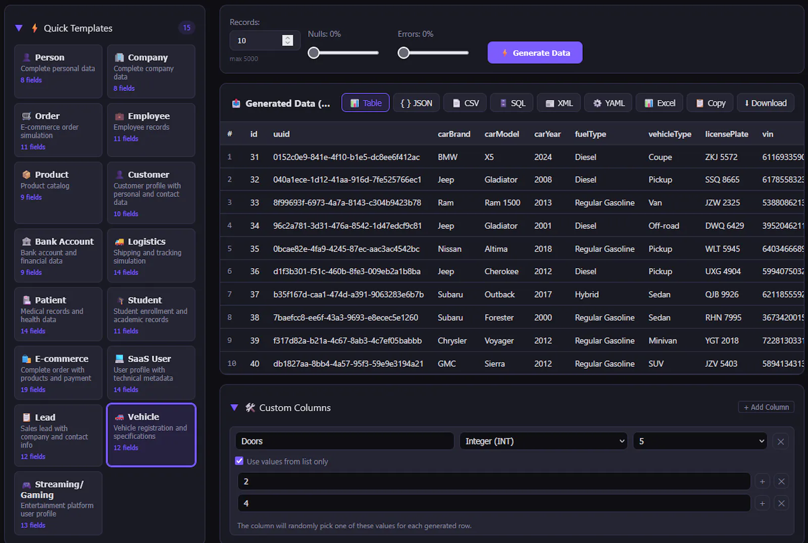 Fake Database screenshot 2
