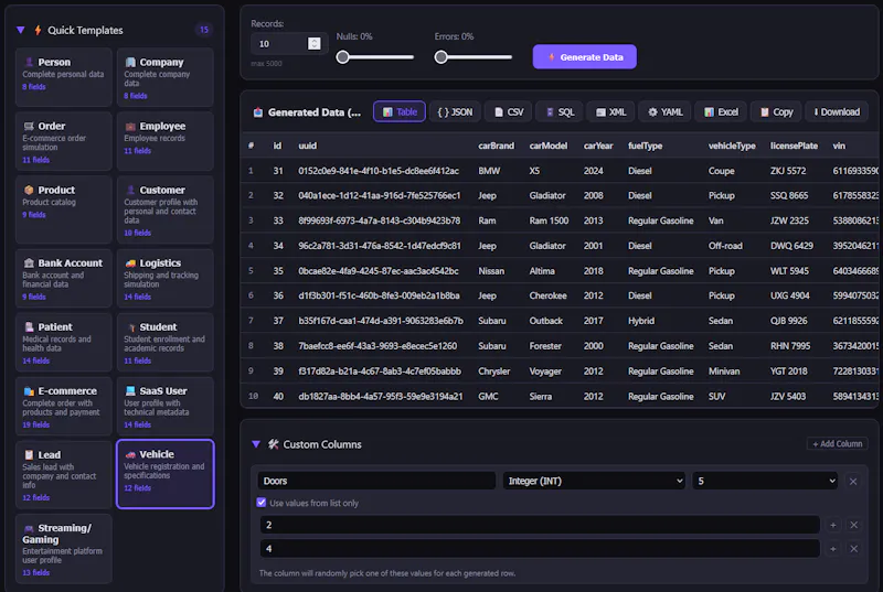 Fake Database screenshot 2