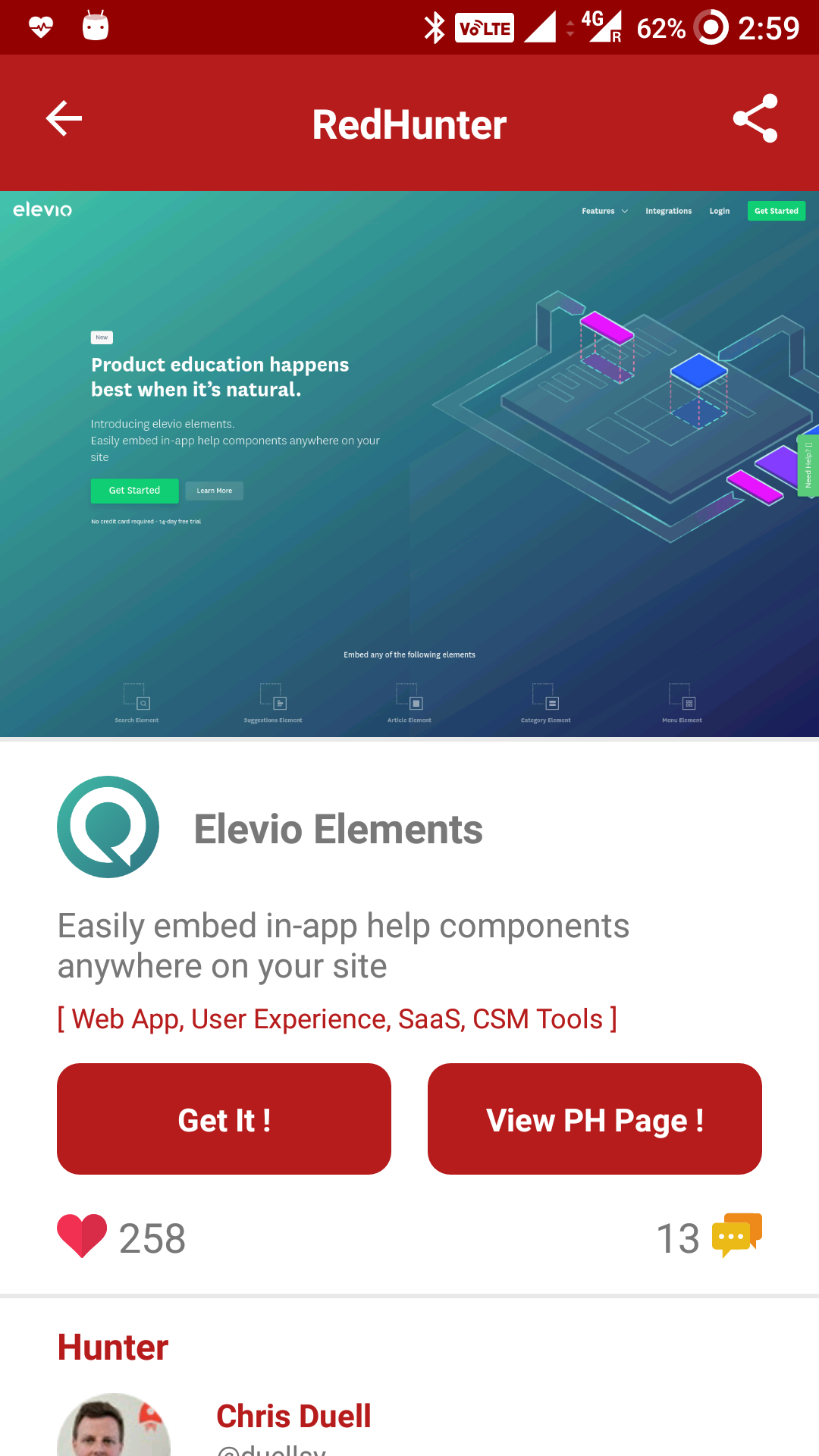 RedHunter for Product Hunt gallery image