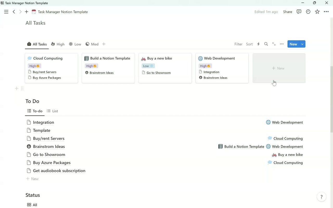 Task Manager Notion Template gallery image