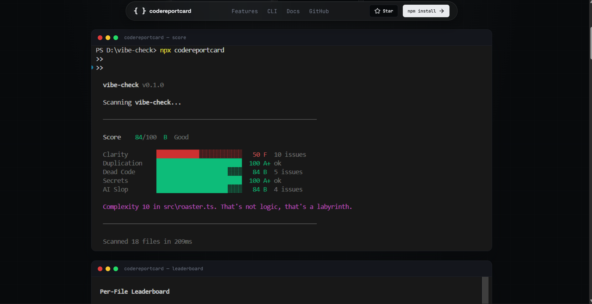 Codereportcard gallery image