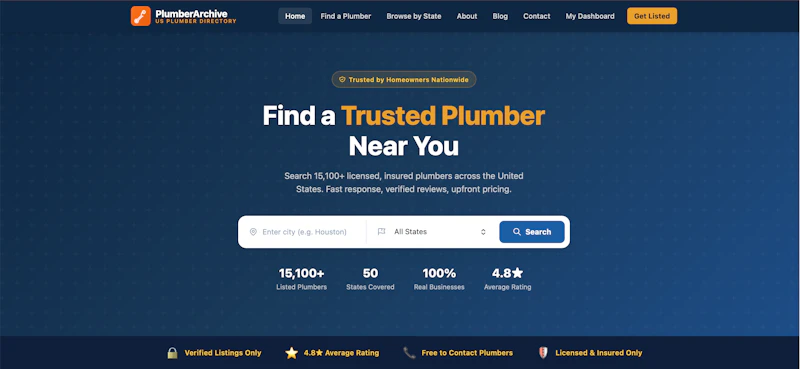 PlumberArchive — US Plumber Directory screenshot 1