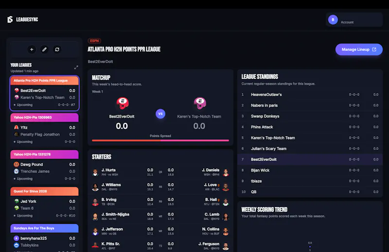 LeagueSync screenshot 1