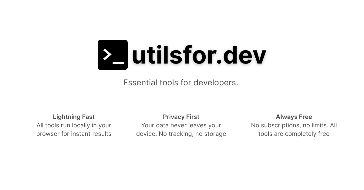 utilsfor.dev screenshot 2