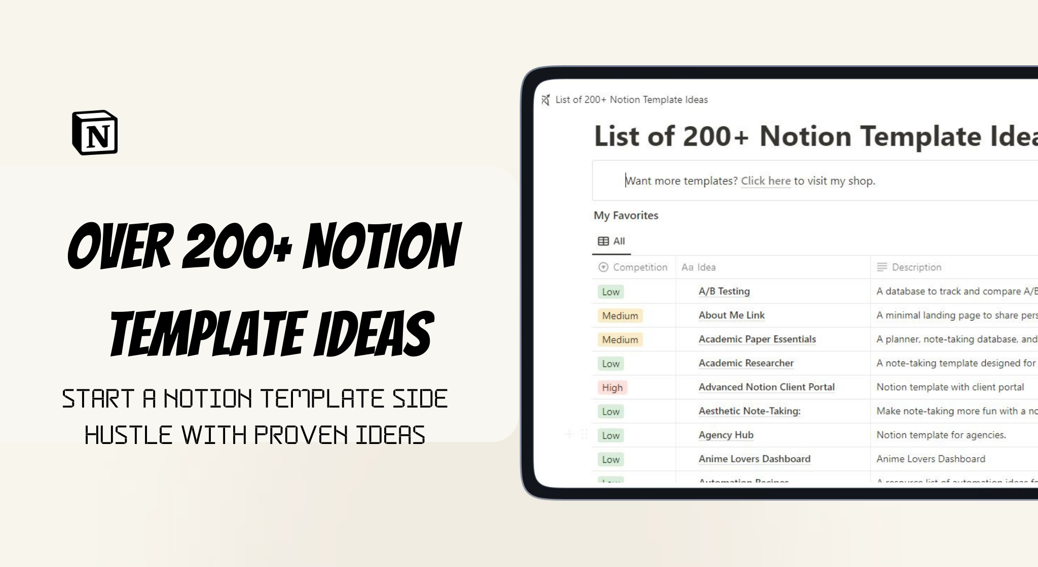 Start a Notion Template Side Hustle