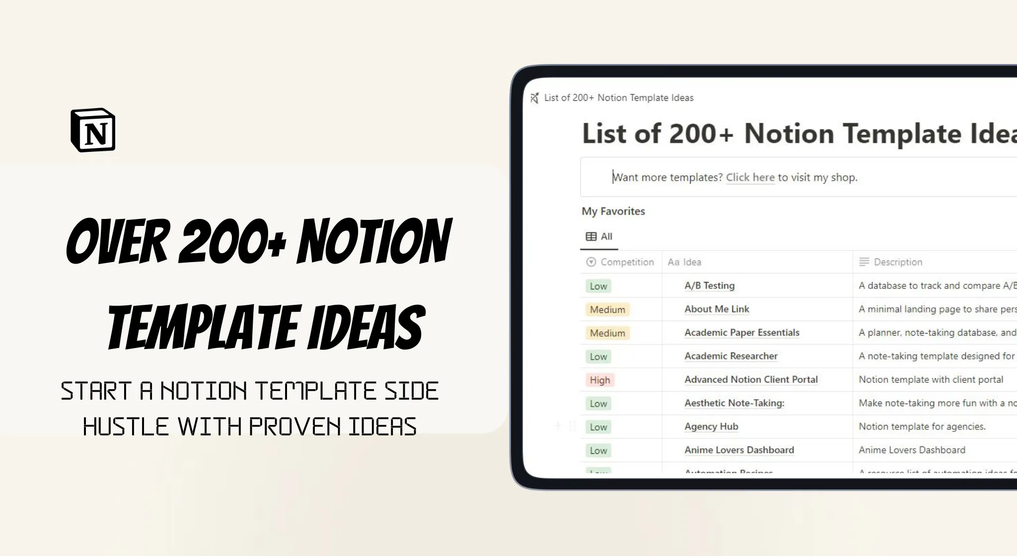 Start a Notion Template Side Hustle
