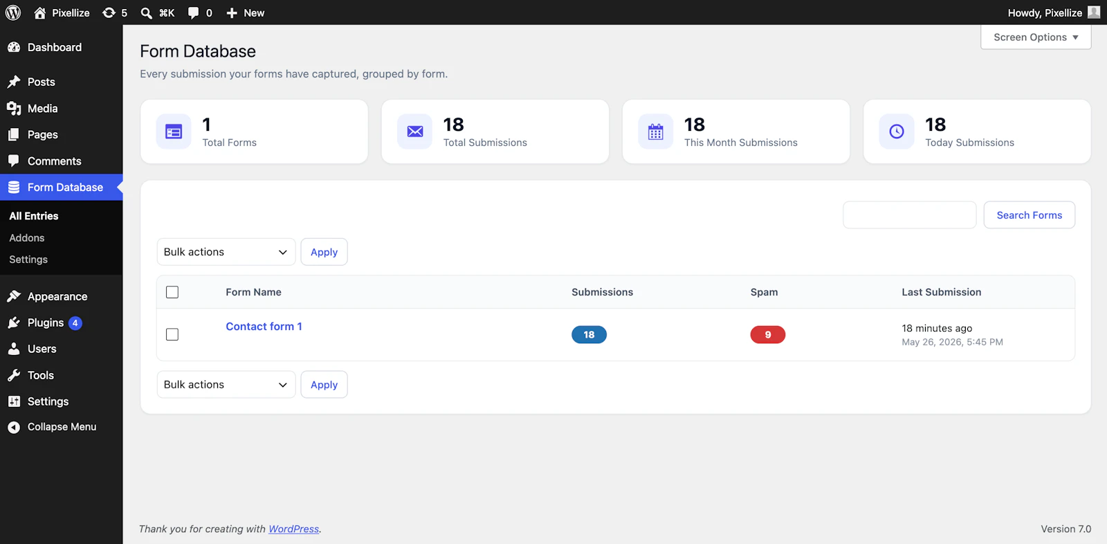 Pixellize Form Database screenshot 2