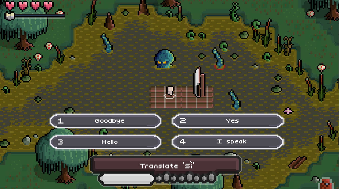 Recién llegado: un juego de aprendizaje de idiomas media 4