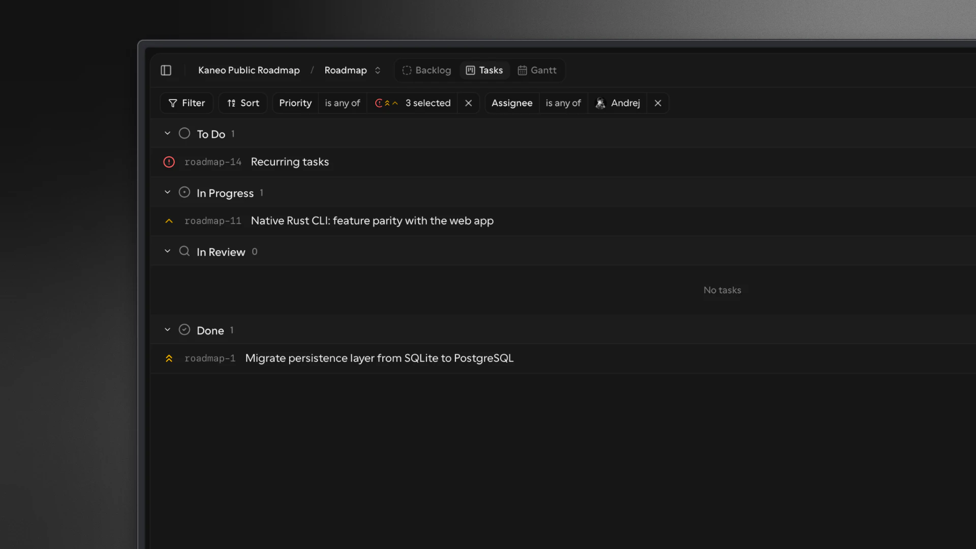 Kaneo screenshot 3
