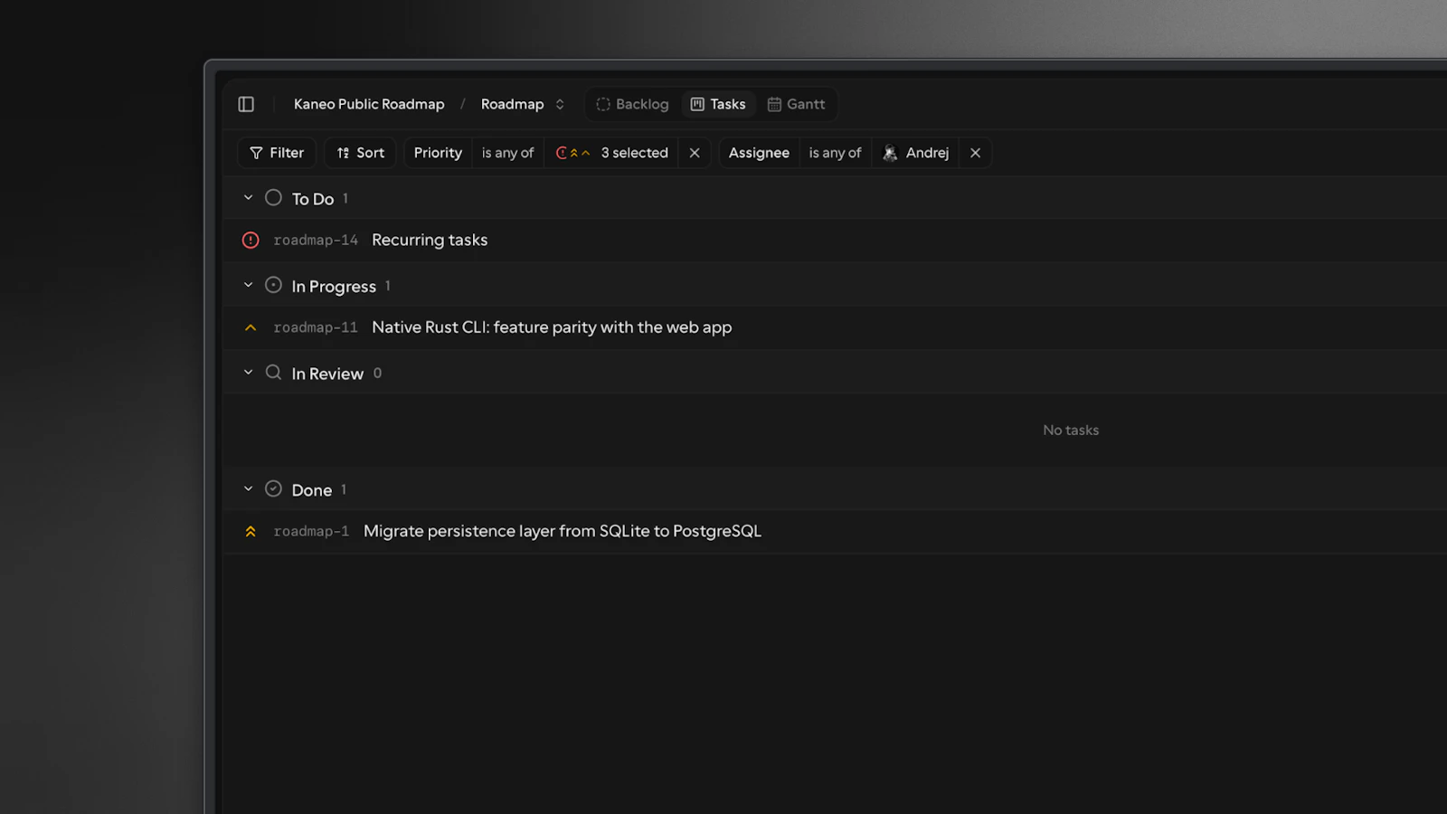 Kaneo screenshot 3