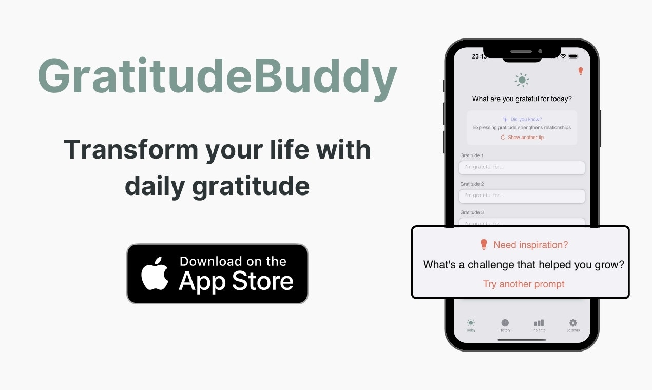 startuptile GratitudeBuddy-Daily gratitude journal app for mental wellbeing