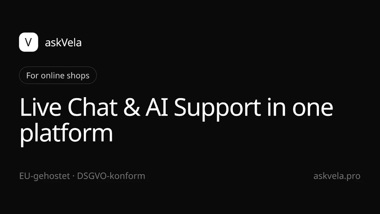 askVela – Live Chat & AI Support product