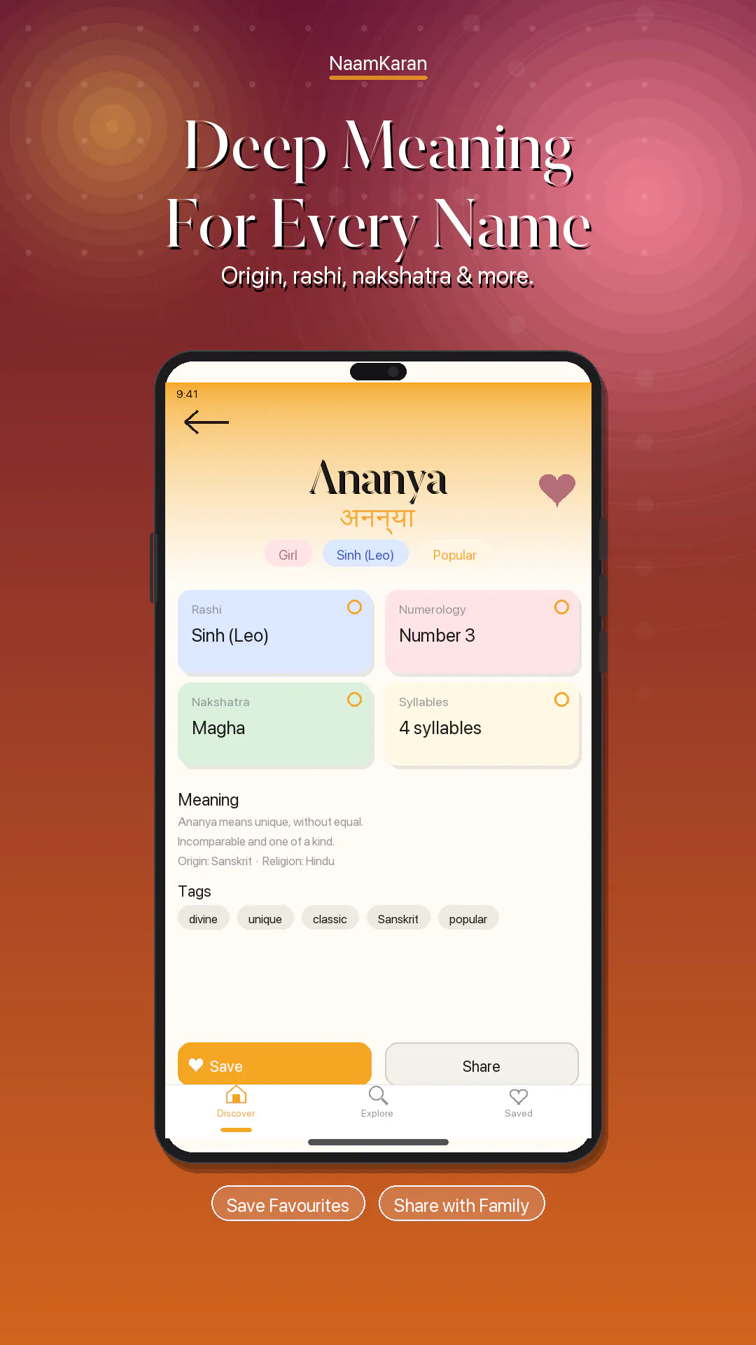 Baby Name, Naming Ceremony App 제품 배너
