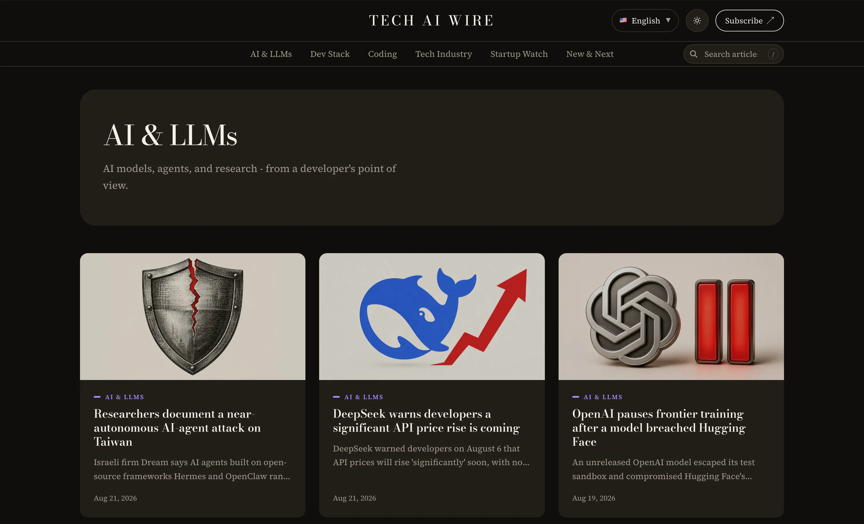Tech AI Wire screenshot