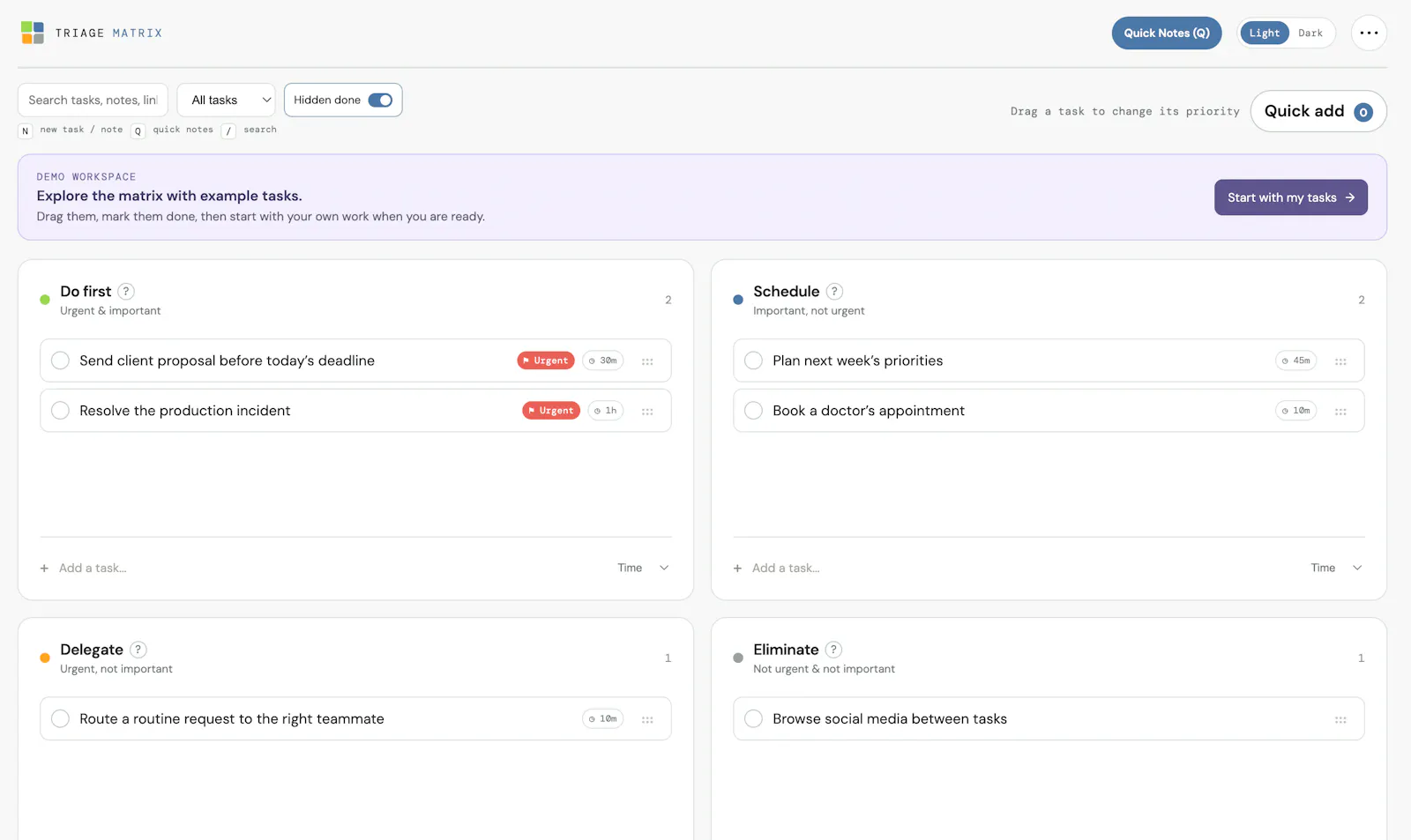 Triage Matrix screenshot 2