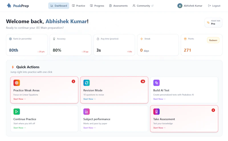 PeakPrep screenshot 2