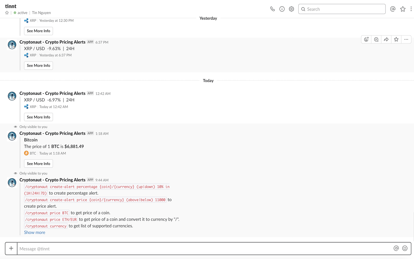 Cryptonaut Slack App gallery image