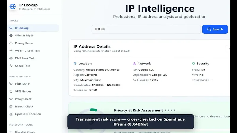 IPLookup.tech screenshot 1 (video preview)