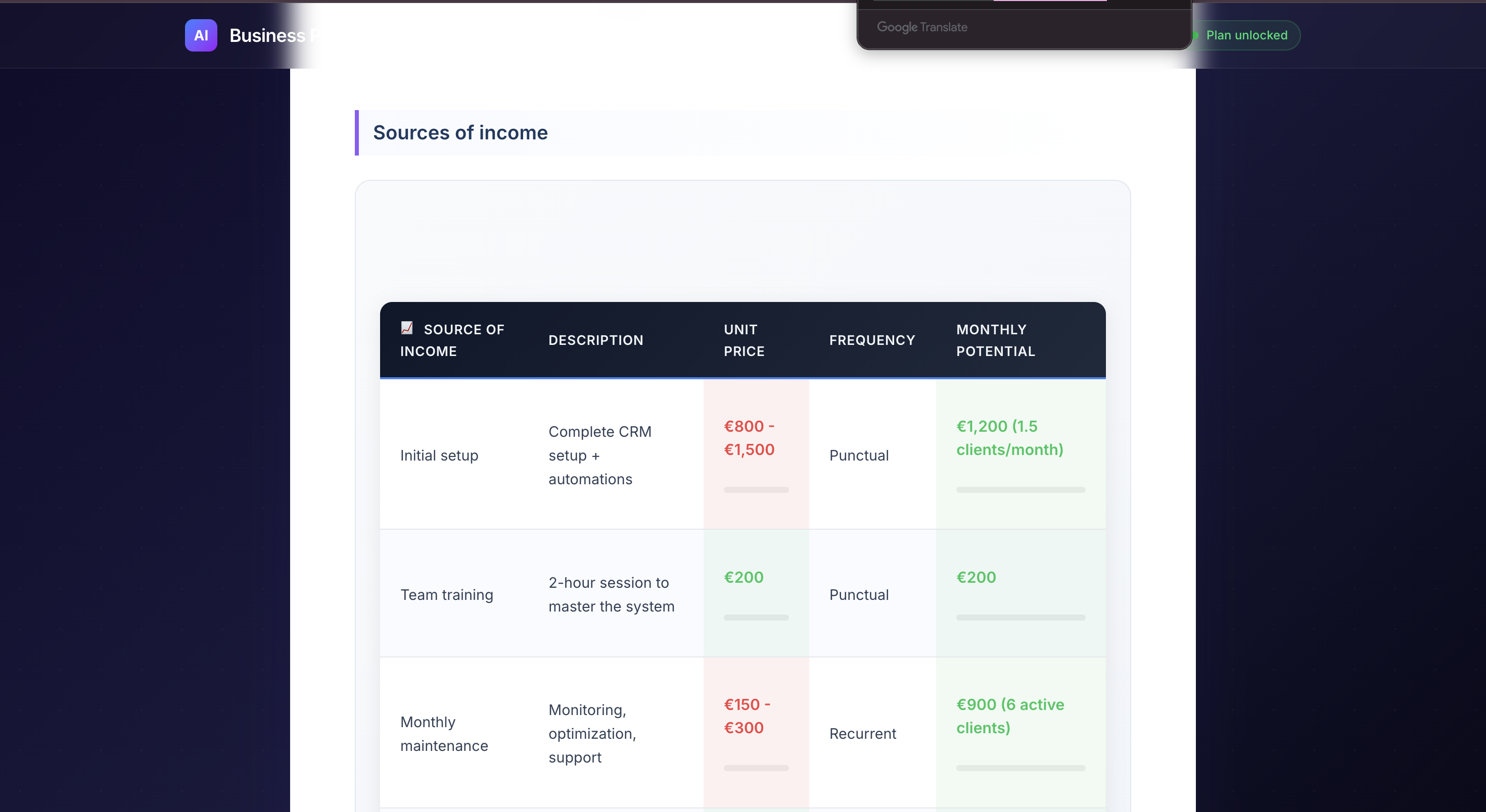   AI Business Plan  gallery image
