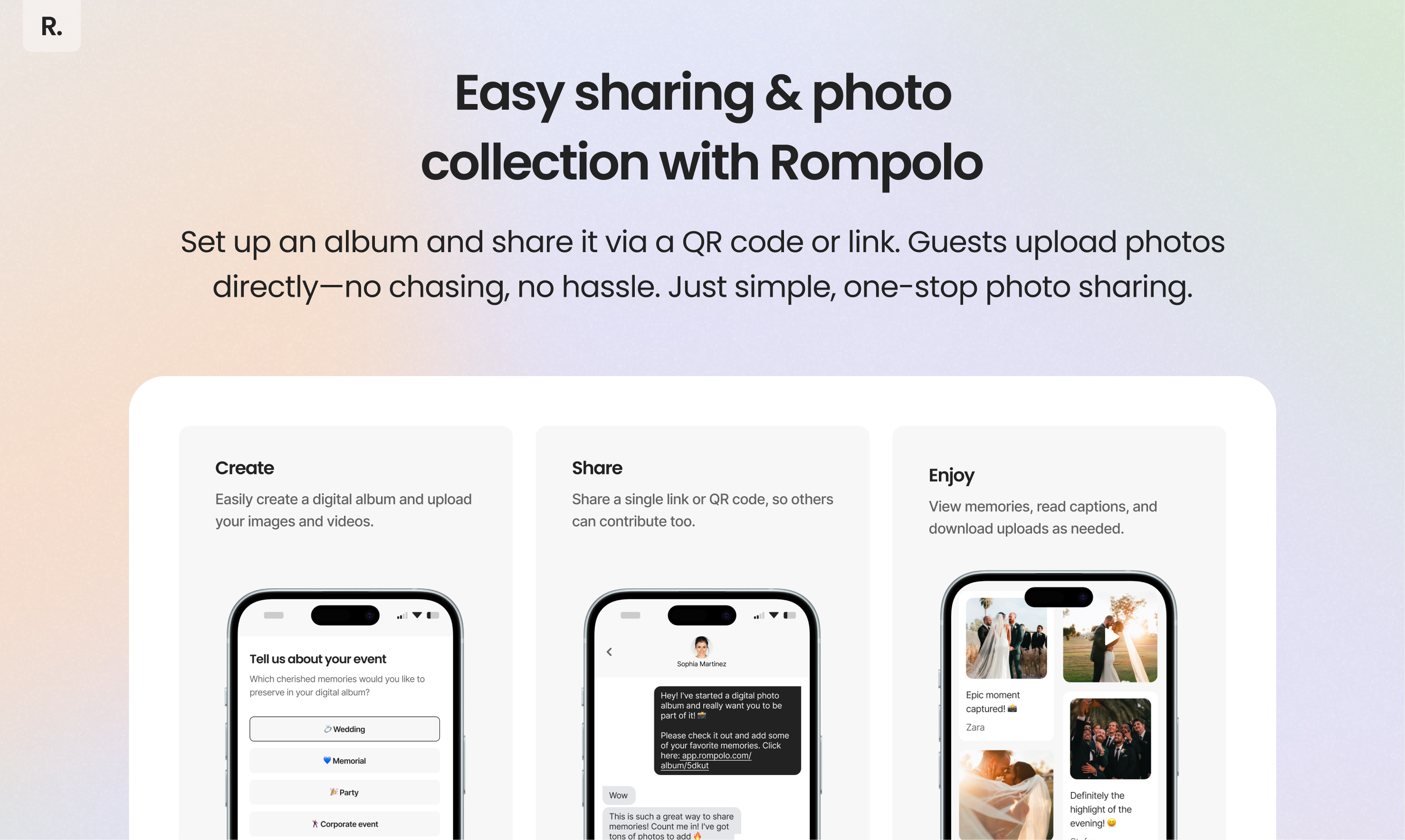 rompolo-2 - Create & share digital photo albums with a QR code/link