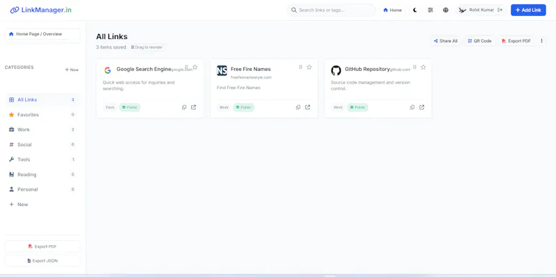 LinkManager.in screenshot 2