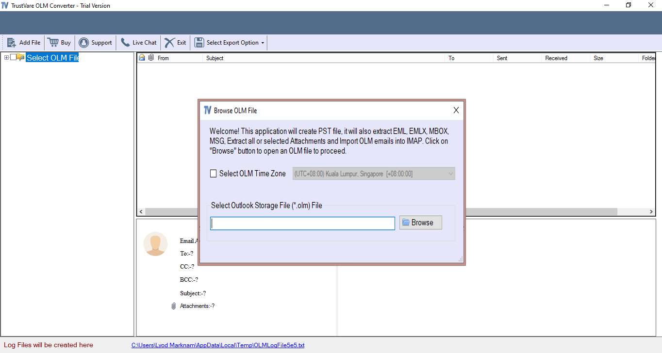 Mídia 2 de Software de conversor OLM de TrustCare - Migrar os e -mails do Mac Outlook para o Windows Outlook (OLM para PST)